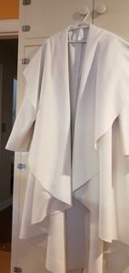 Handmade special order Etsy white wool drape coat